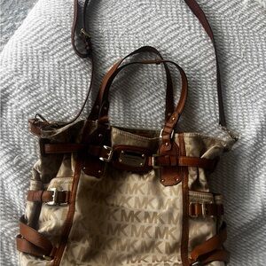 Michael Kors Brown and Cream Logo Tote
